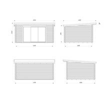 Gartenhaus Palmako Lea 14,2 m² Schiebetür Isolierglas inkl. Fußboden 494 x 402 cm natur