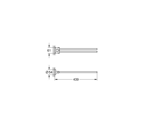 Dessin technique d''un porte-serviettes avec indications de dimensions