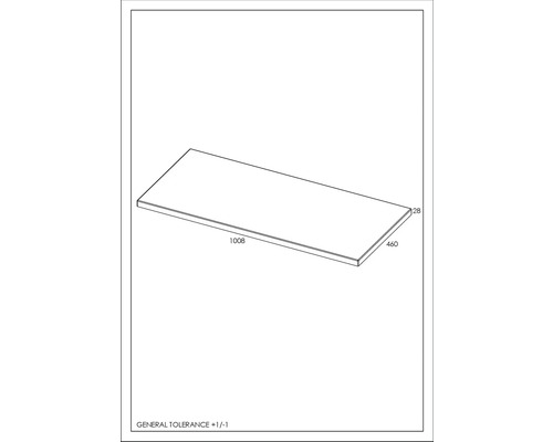 Dessin technique d''un plan de travail avec dimensions
