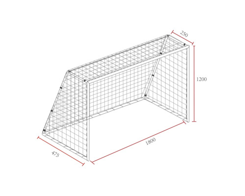 Illustration d''un but de football avec des dimensions