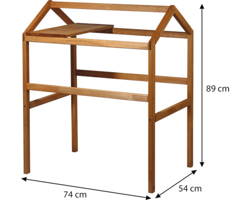 Cuisine en bois pour enfants, dimensions : 89 cm de hauteur, 74 cm de largeur et 54 cm de profondeur