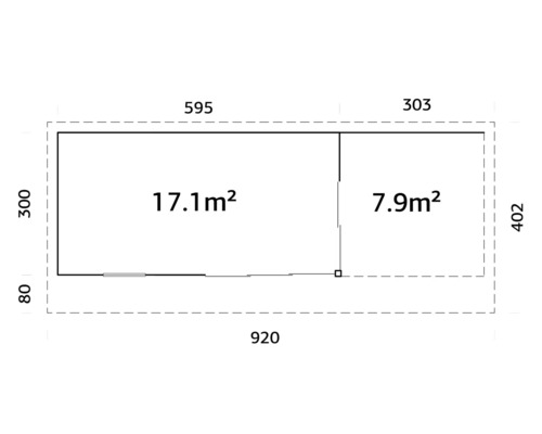 Plan d''un abri de jardin avec indications de taille
