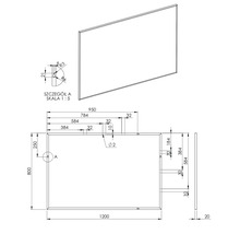 Dessin technique d''un objet rectangulaire avec des dimensions