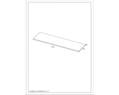 Dessin technique d''un plan de travail avec dimensions.