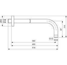Brausearm Ideal Standard Idealrain Atelier 1/2" 400 mm magnetic grey B9445A5-thumb-6