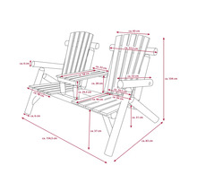 Schéma d''un banc double en bois avec dimensions