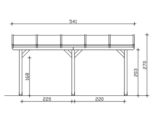 Dessin technique d''une construction en bois avec cotes