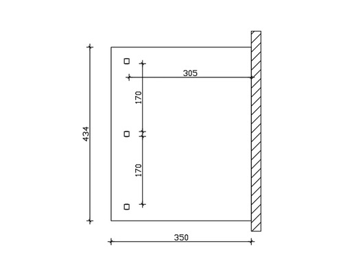 Dessin technique avec indications de dimensions pour le montage