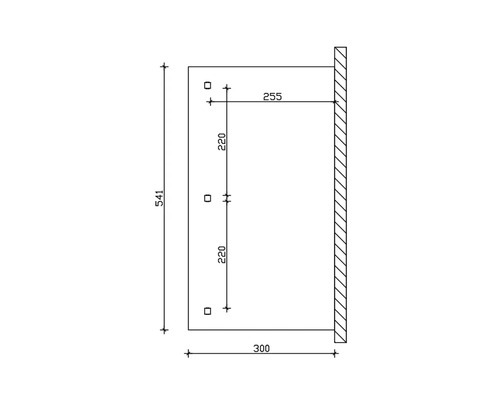Dessin technique avec cotes d''un élément de construction.