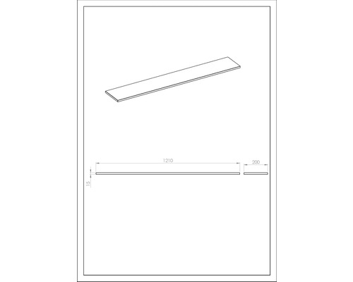 Dessin technique d''une étagère avec indications de dimensions.