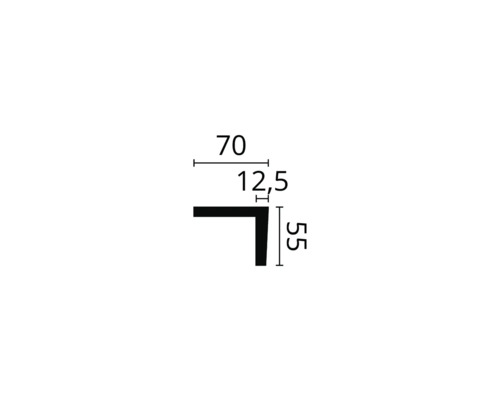 Dessin technique d''un profilé d''angle avec indication des dimensions