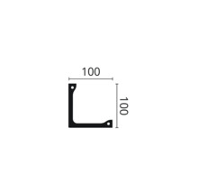 Abbildung eines L-förmigen Profils mit den Maßen 100 x 100 mm.