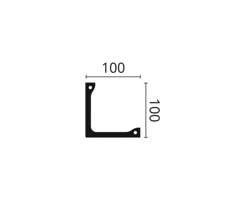 Image d''un profil en forme de L mesurant 100 x 100 mm.