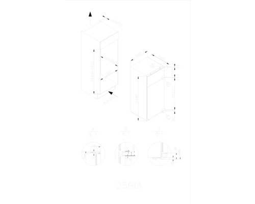 Dessin technique d''un meuble bas avec dimensions