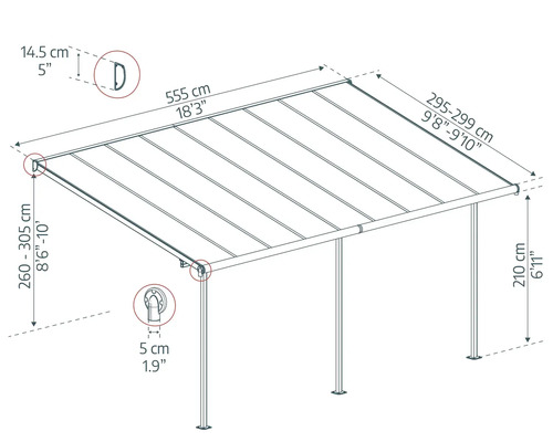 Dimensions d''un auvent de terrasse