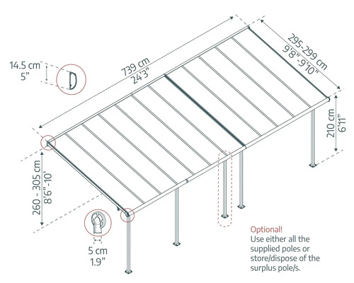 Dimensions d''un toit de terrasse