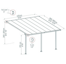 Pergola CANOPIA by Palram Feria 4x4.2 425 x 380 cm anthracite