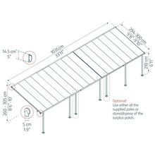 Pergola CANOPIA by Palram Feria 3x10.35 1035 x 294 cm anthracite