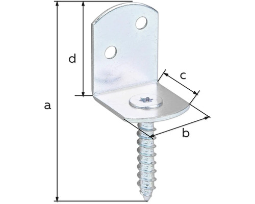 Equerre d''assemblage avec vis et indications de mesure