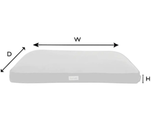 Image d''un lit pour animaux de compagnie avec les dimensions de largeur, de profondeur et de hauteur.