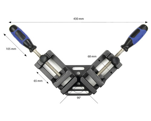 S serre-joint d''angle avec poignées et dimensions