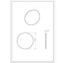 Dessin technique d''un miroir rond d''un diamètre de 800 millimètres et d''une profondeur de 30 millimètres.