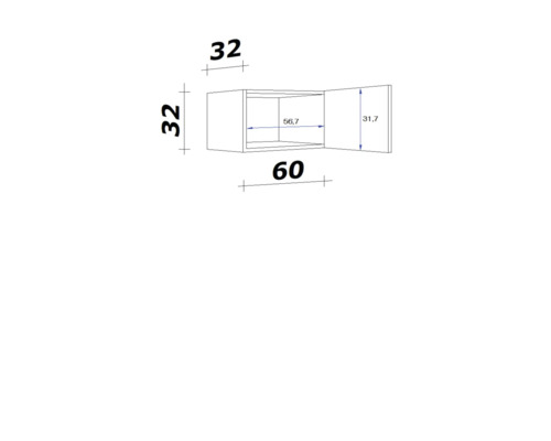 Dessin technique d''un meuble haut avec dimensions