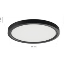 Image d''un plafonnier rond mesurant 300 mm de diamètre et 31 mm de hauteur