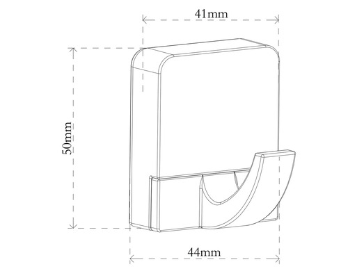 Schéma technique d''un seul crochet de suspension avec les dimensions
