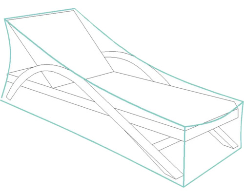 Skizze einer Holzliege für den Außenbereich