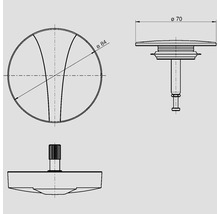 veporit Bedieneinheit Farbset BASE für Badewanne 1 1/2" chrom