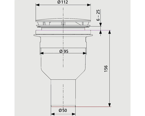 Schéma technique d''un drain avec dimensions