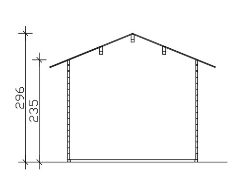 Illustration d''un abri de jardin avec des mesures