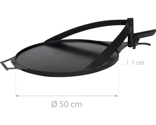 Plaque de grill d''un diamètre de 50 centimètres et d''une hauteur d''un centimètre