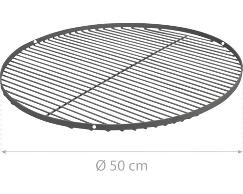 Runder Grillrost mit einem Durchmesser von 50 Zentimeter.