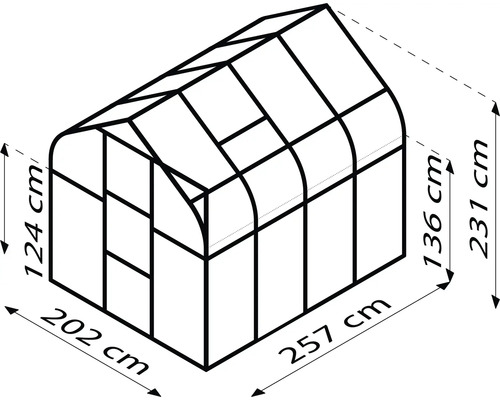 Abmessungen Gewächshaus