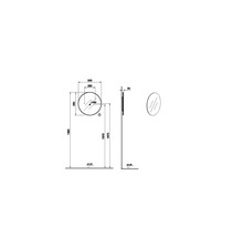 Dessin technique d''un miroir rond avec indications de dimensions