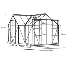 Serre Vitavia Sirius verre de sécurité trempé 3 mm 383x383 cm verte