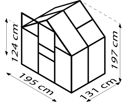 Schéma technique d''une serre avec dimensions