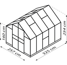 Image d''une serre avec dimensions