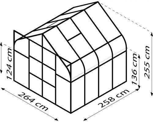 Image d''une armature de serre avec mesures