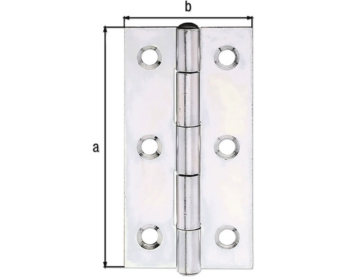 Image d''une charnière avec les dimensions a et b.