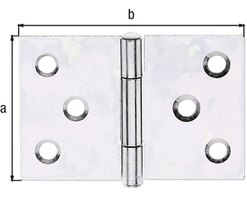 Charnière métallique avec indications de taille