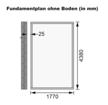 Fundamentplan mit Maßangaben in Millimeter