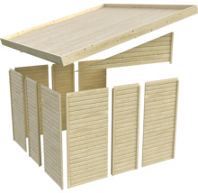 Kit de maison de jardin en bois avec planches et toit