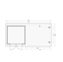 Plan d''un abri de jardin avec indications de dimensions