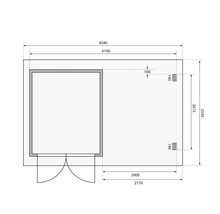 Plan technique d''un abri de jardin avec dimensions