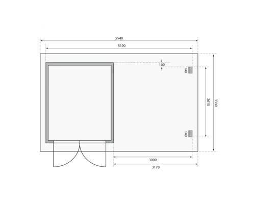 Plan d''un abri de jardin avec des mesures