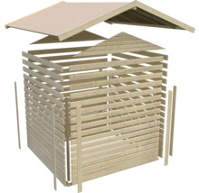 Abri de jardin Karibu Telse 2 213 x 197 cm gris terre cuite