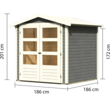 Abri de jardin Karibu Telse 2 213 x 197 cm gris terre cuite